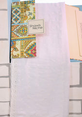 Embroidered Lawn Summer Shawl D#46 - White 1