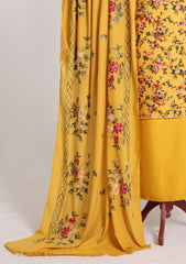 Winter - Riwaj - Printed Cotray Suit - Wool Shawl - D#03 - Yellow