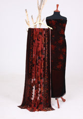 Winter - Riwaj - Printed Velvet Suit - Palachi Dupatta - D#02 - Orange