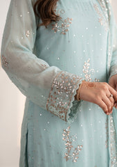 Formals - Fancy Crinkle Chiffon Mukesh Work - 3 Pcs Suit - D#02 - L Ferozi