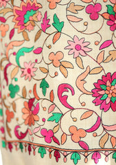 Pashmina Wool Embroidered Shawl D - 01 - Skin