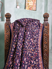 Pashmina Embroidered Jaaldar Shawl D#01 - Blue