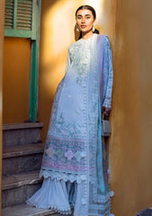 Lawn - Ansab Jahangir - Zoha - Luxury 25 - AJ-LL-25-11 - Petal Blue