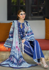 Lawn - Elaf Premium - Signature - Embroidered - ETS#6A - LONDON BLUES