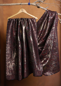 Pashmina Zari Jamawar Shawl D#13 - Black