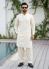 Elite Men Romanzo Denizli Luxury Stripe Cotton Fabric - Cream