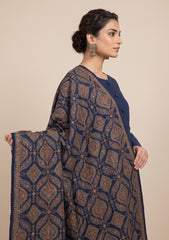Winter - Riwaj - Pashmina Kashmiri Needle 3 Pcs Suit - D#01 - N Blue