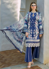 Lawn - Elaf Premium - Signature - Embroidered - ETS#6A - LONDON BLUES