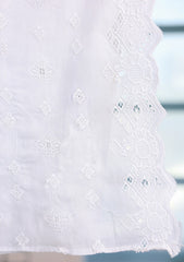 Embroidered Lawn Summer Shawl D#65 - White 5
