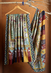 Pashmina Qalamkari Jaaldar Ari Work Shawl D#14 - Multi