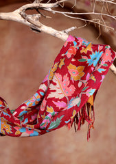 Pashmina Kalamkar Needle Work Scarf D#01 - Multi