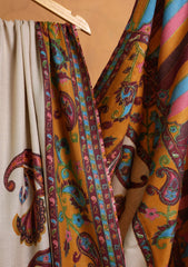 Pashmina Qalamkari Needle Work Shawl D#01 - Mustard 1