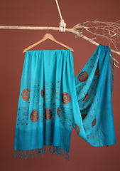 Pashmina Embroidered Shawl D - 141 - B Ferozi