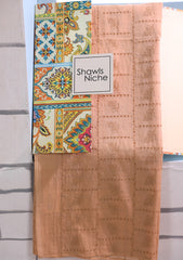 Embroidered Lawn Summer Shawl D#71 - Light Peach