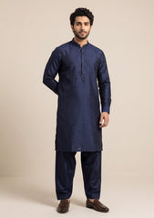 Elite Men Raw Silk Fabric  - D Purple