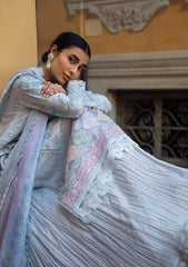 Lawn - Ansab Jahangir - Zoha - Luxury 25 - AJ-LL-25-11 - Petal Blue