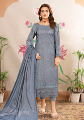 Lawn - Humdum - Embroidered - B Grey