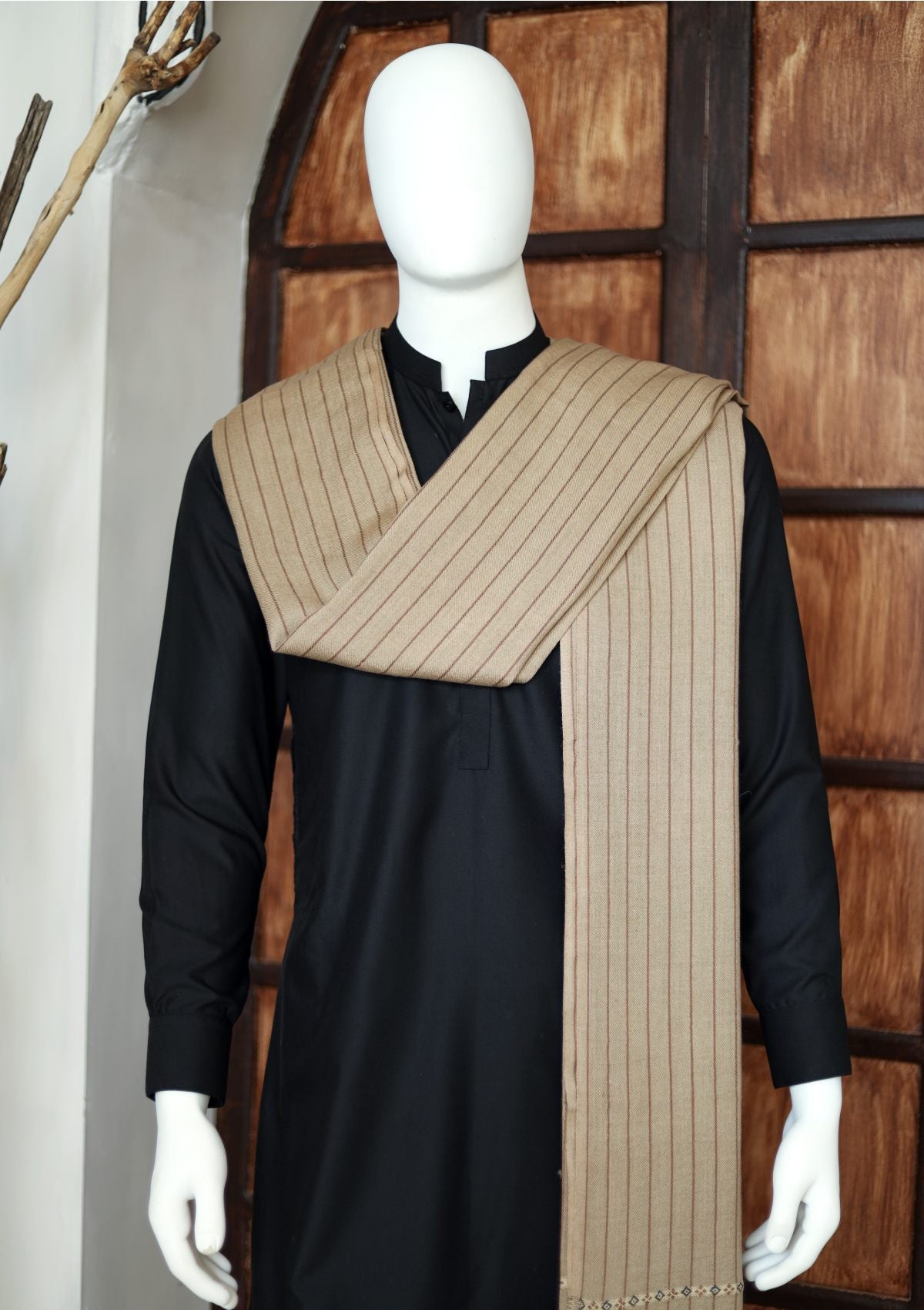 Men Shawls - Wool Shawls - D#232 - Brown