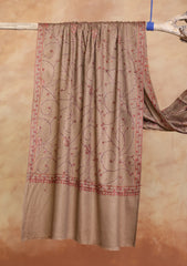 Pashmina Kashmiri Jaaldar Scarf D#37 - Brown