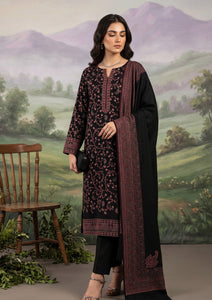 Winter - Riwaj - Pashmina Embroidered Suit - Jamawar Shawl - D#08 - Black