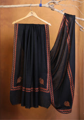 Pashmina Embroidered Border Shawl D#271 - Black
