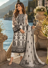 Formals - Noor By Saadia Asad - Nooriyah Luxury Embroidered Chiffon 26 - D#04 - Monochrome Muse