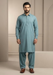 Elite Men Madni Suiting Wash n Wear - L Blue