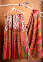 Pashmina Qalamkar Needle Work Shawl D#01 - Multi