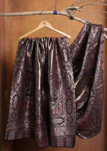 Pashmina Zari Jamawar Shawl D#16 - Black