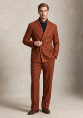 Zegna 14 Milmil Preziosi Australian Wool Fabric - Rust