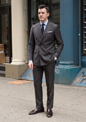 Loro Piana Super 170's Wool & Silk Fabric - Charcoal