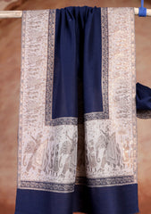 Pashmina Zari Jamawar Scarf D#03 - N Blue