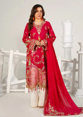Lawn - Abeer Rasheed - Laal - Luxury 26 - Cherry Red