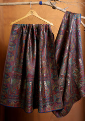 Pashmina Zari Jamawar Shawl D#220 - Blue