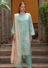 Formals - Zainab Fazlani - Elysian -  Luxury Chiffon 25 - ZFEC#01 - Aqua Noor