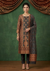 Formals - Riwaj - Fancy Chiffon Jamawar - 2 Pcs Suit - CND#17 - Black