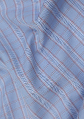 Elite Men Wrinkle Free Selvage Check Cotton Fabric - S Blue