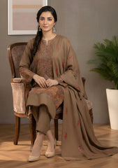 Winter - Riwaj - Pashmina Embroidered Suit - D#08 - Brown