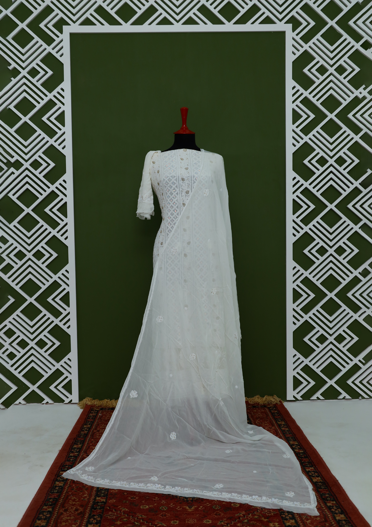 Formal Dress - Bahawalpuri Pehnawa - Crinckle - Mukesh Work - MW#10