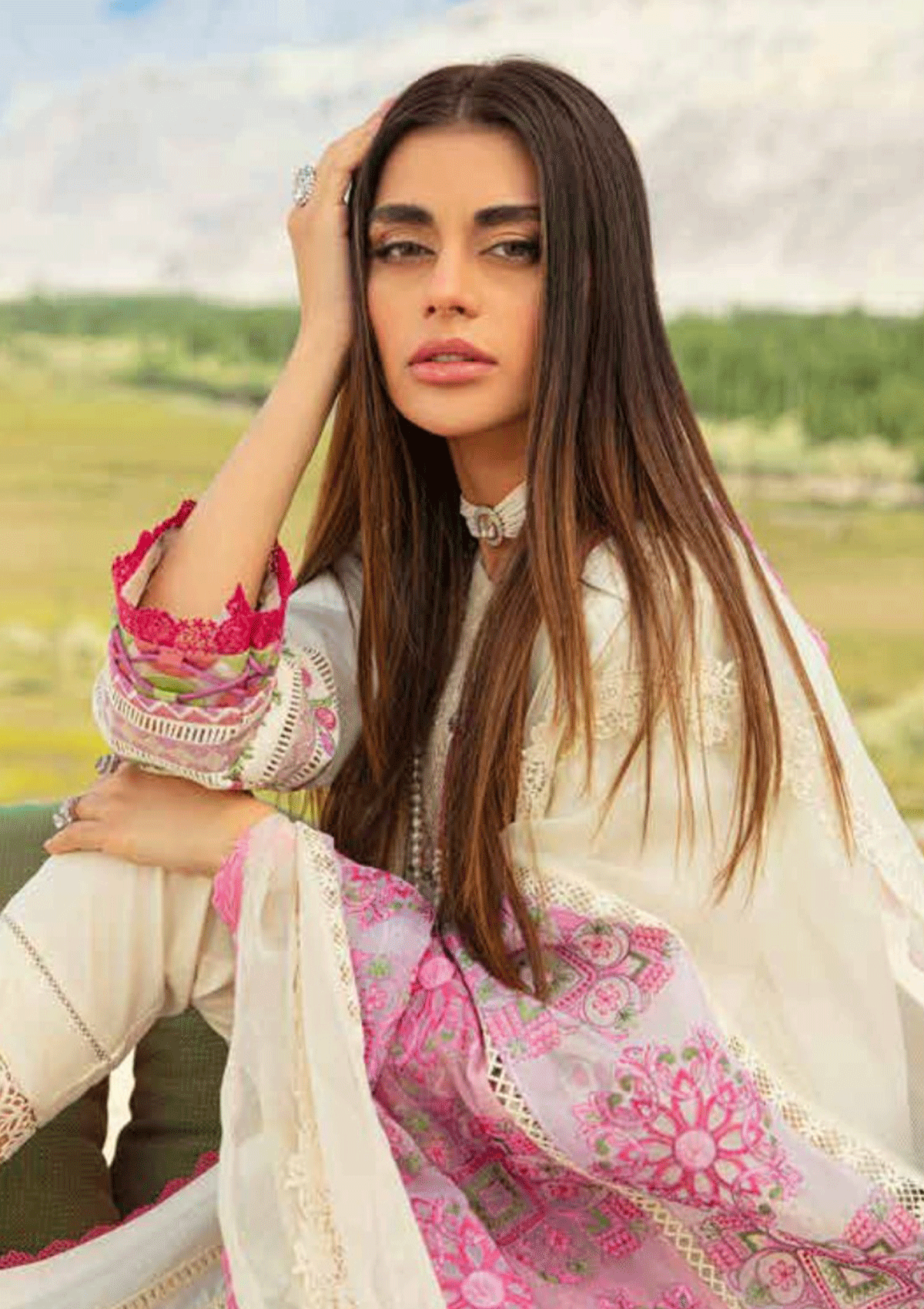 Lawn Collection - Maryam Hussain - Luxury - D#6 - Moon Light