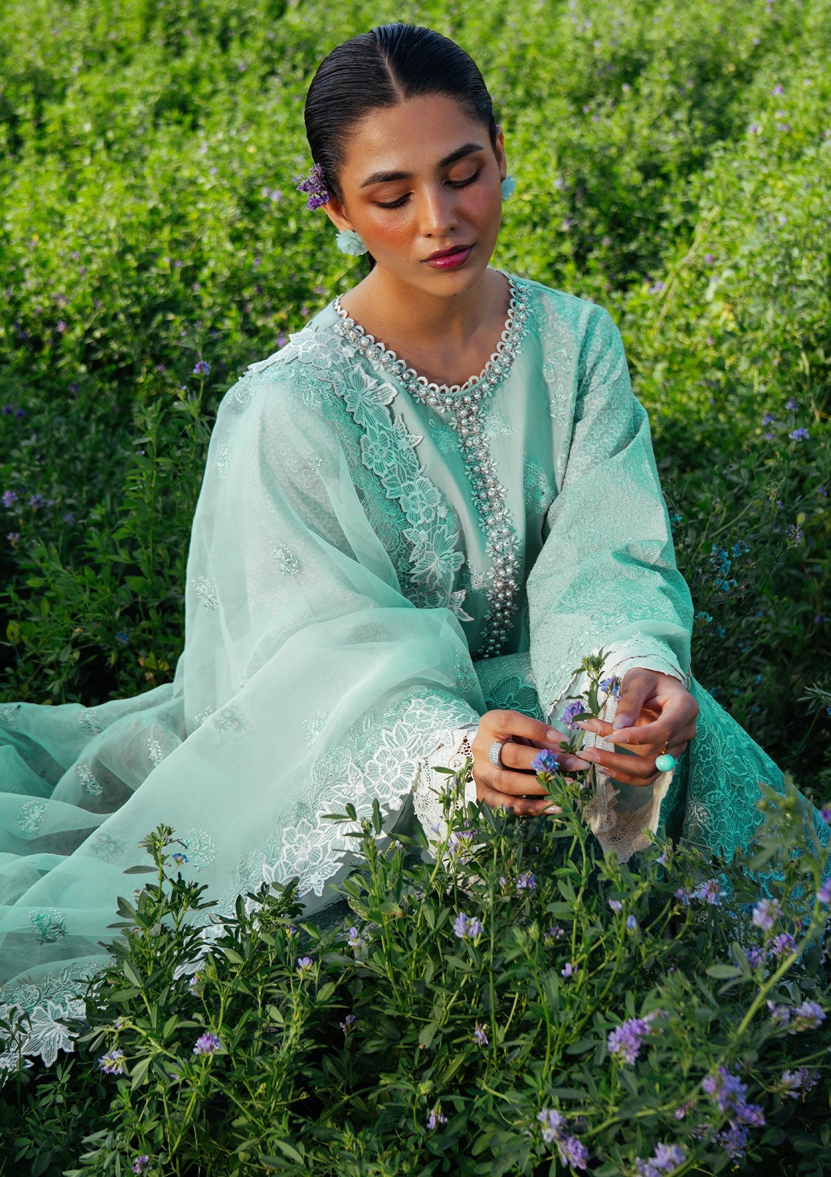 Lawn Collection - Sana Zubair - Jewels of the Meadow - SZ#01 - AQUAMARINE
