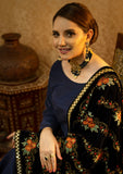 Rubaaiyat - Embroidered Velvet Shawl - D#06