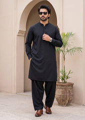 Elite Men Romanzo Denizli Luxury Stripe Cotton Fabric - Black