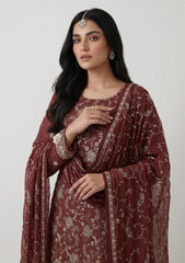 Formals - Riwaj - Fancy Bamber Chiffon - 2 Pcs Suit - CBD#04 - Maroon