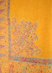 Pashmina Kaani Zari Shawl D - 18 - Mustard