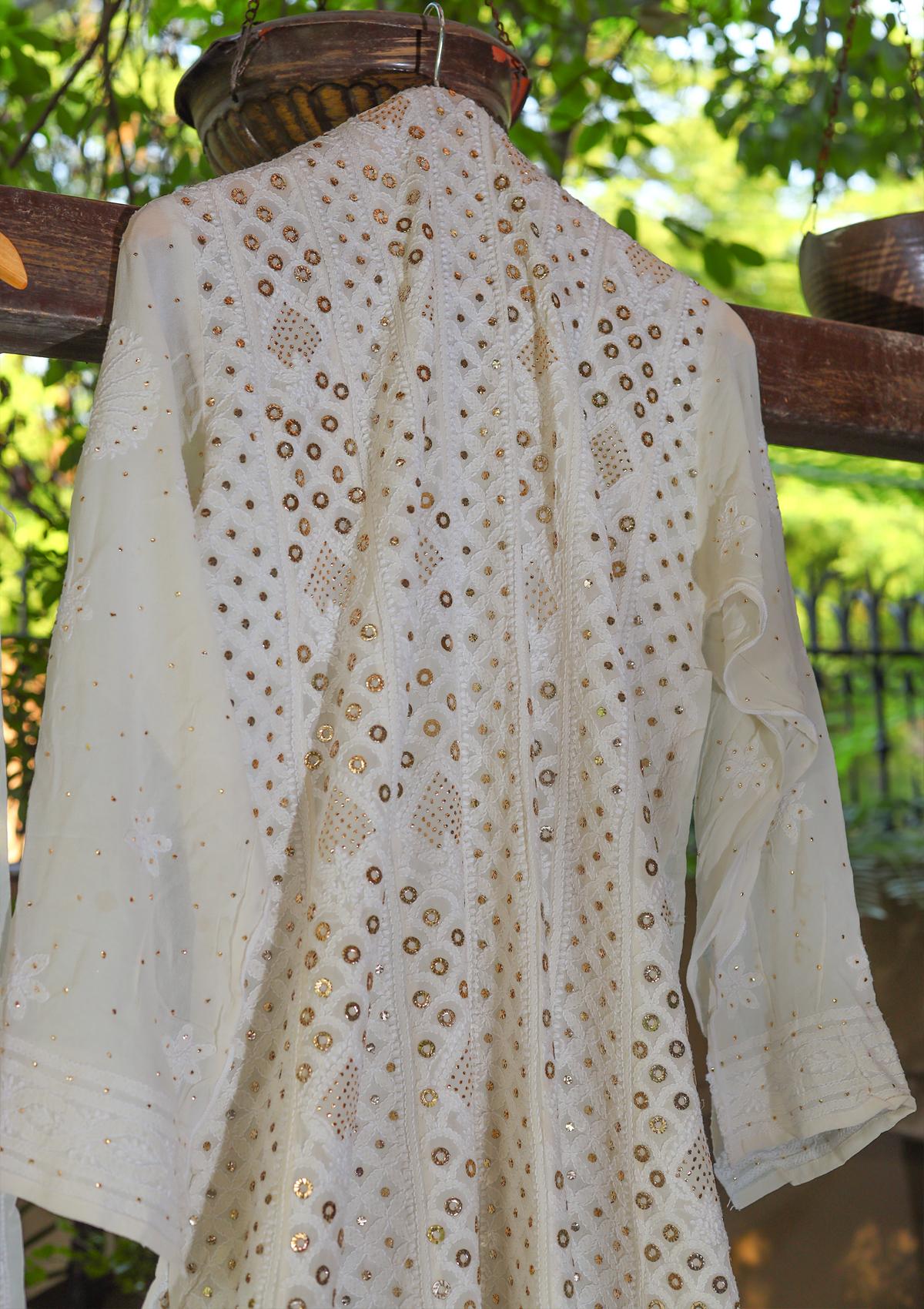 Formal Dress - Bahawalpur Pehnawa - Chiffon - Mukesh Chikankari - D#04