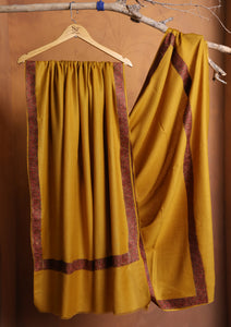 Pashmina Embroidered Border Shawl D#13 - Golden