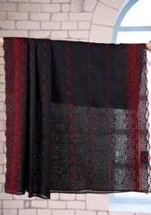 Embroidered Lawn Summer Shawl D#30 - Black