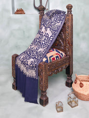 Pashmina Ari Work Jaaldar Shawl D#33 - N Blue