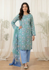 Lawn - Rubaaiyat - Digital Printed 26 - 2 By 2 - D#15 - LS Green